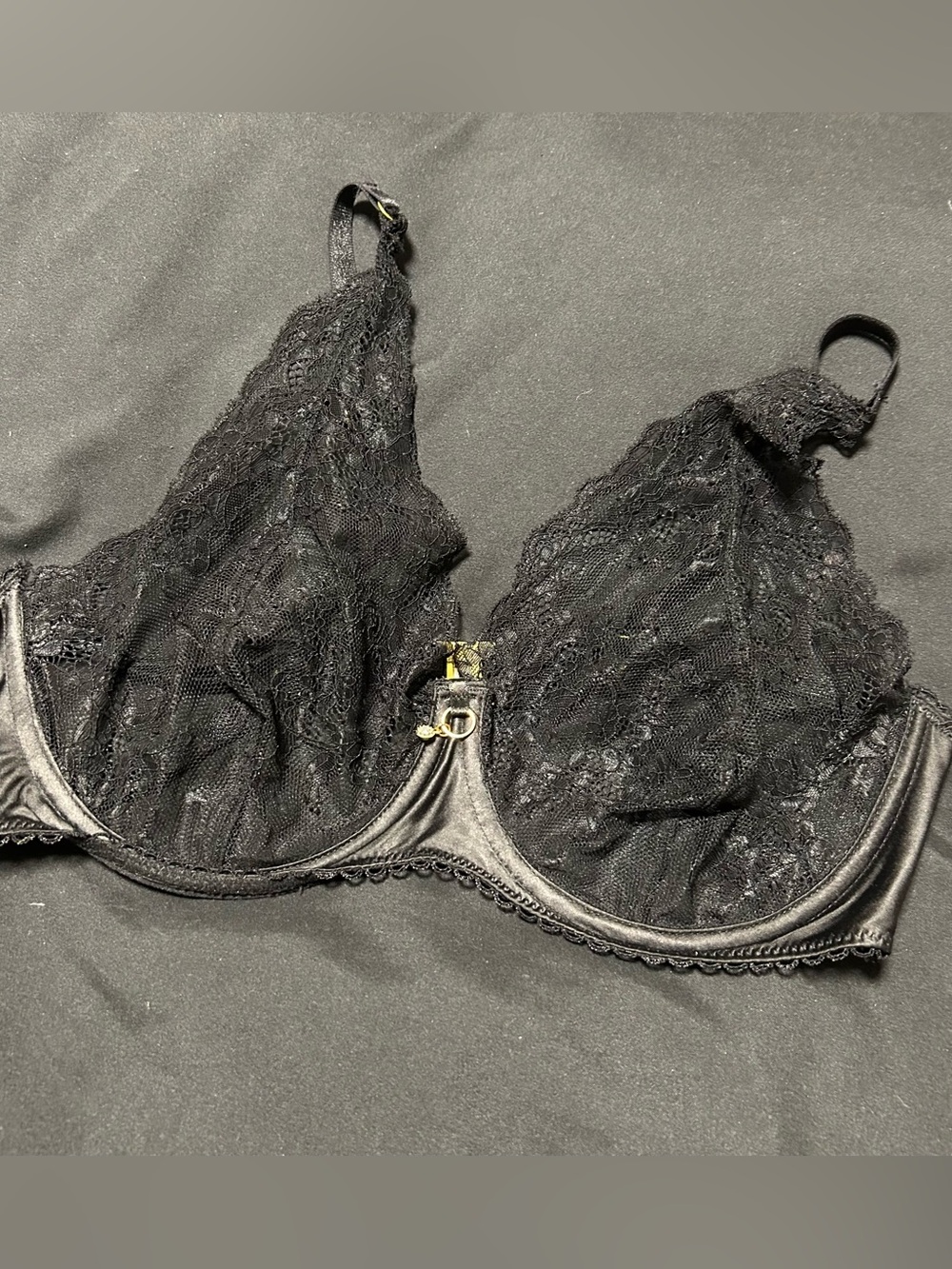 Black Lace Unlined Bra